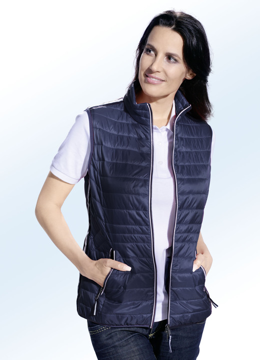 Damenmode - Funktionsweste mit Kontrastpaspelierungen, in Größe 034 bis 052, in Farbe ROT Ansicht 2