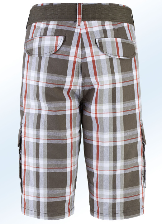 Shorts & Bermudas - Bermudas mit Gürtel und Cargotaschen in 2 Farben Ansicht 4 Shorts & Bermudas - Bermudas mit Gürtel und Cargotaschen in 2 Farben, in Größe 024 bis 060, in Farbe MARINE-WEISS Ansicht 4