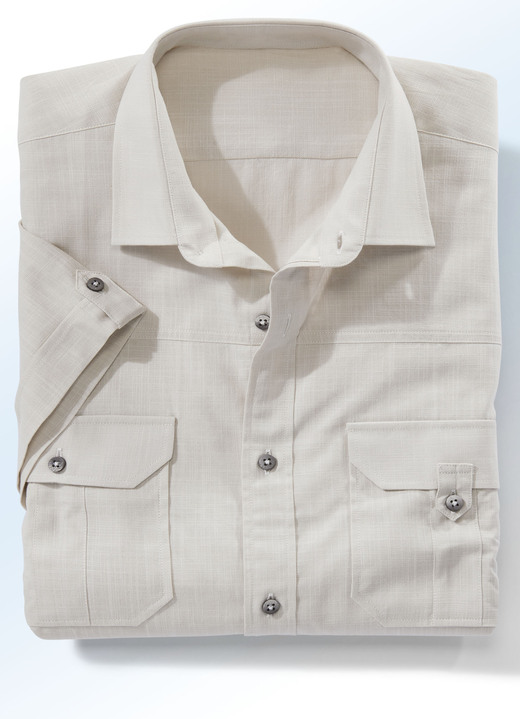 - Hemd mit 2 Brustpattentaschen in 3 Farben, in Größe 3XL(47/48) bis XXL(45/46), in Farbe BEIGE