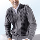 Strickjacken - Jacke mit durchgehendem Reißverschluss in 2 Farben, in Größe 046 bis 062, in Farbe DUNKELGRAU MELIERT