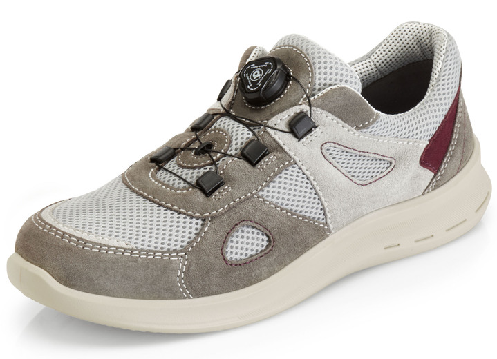 - Sneaker mit praktischem Dreh-Schnellverschluss, in Größe 040 bis 046, in Farbe GRAU-BORDEAUX Ansicht 1