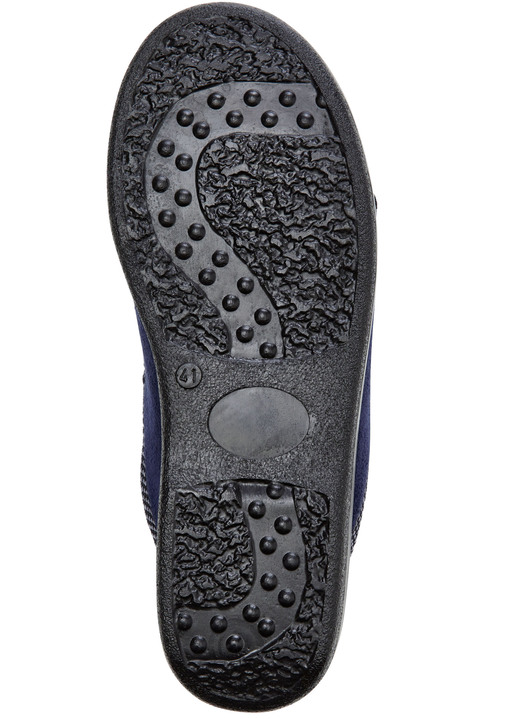 Hausschuhe - Zweierpack, klassische Herren-Hausschuhe, Weite H, mit Gummizug Ansicht 6 Hausschuhe - Zweierpack, klassische Herren-Hausschuhe, Weite H, mit Gummizug, in Größe 040 bis 046, in Farbe BLAU+SCHWARZ Ansicht 6