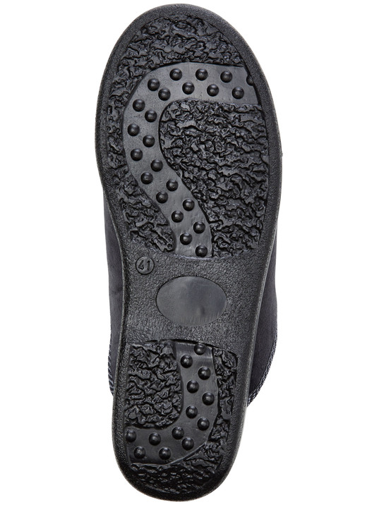 Hausschuhe - Zweierpack, klassische Herren-Hausschuhe, Weite H, mit Gummizug Ansicht 7 Hausschuhe - Zweierpack, klassische Herren-Hausschuhe, Weite H, mit Gummizug, in Größe 040 bis 046, in Farbe BLAU+SCHWARZ Ansicht 7