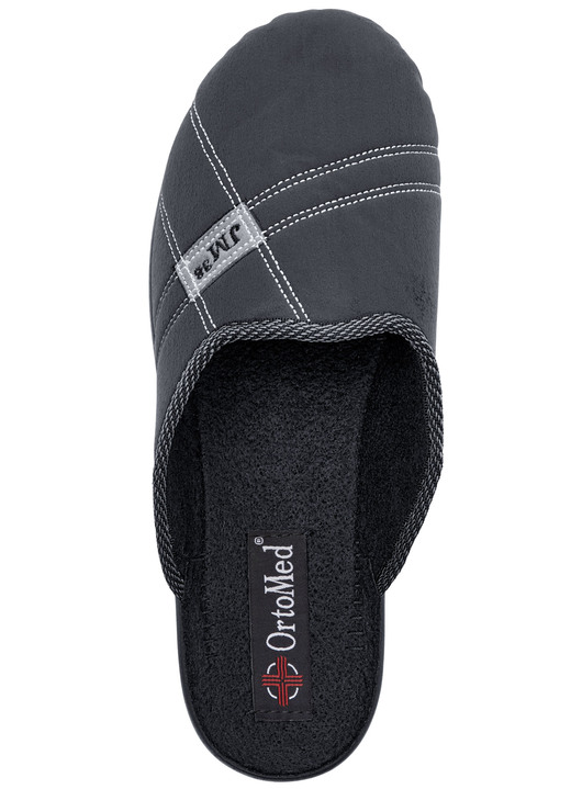 Hausschuhe - Zweierpack Pantoffeln mit angenehmer Polsterung, in Größe 040 bis 046, in Farbe BLAU+SCHWARZ Ansicht 5