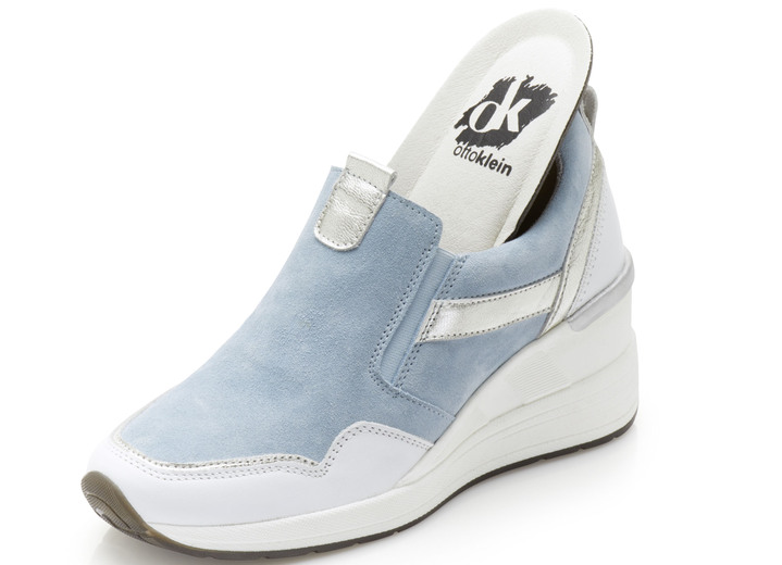 Slipper & Schnürschuhe - ELENA EDEN Slipper mit herausnehmbarem Fußbett Ansicht 2 Slipper & Schnürschuhe - ELENA EDEN Slipper mit herausnehmbarem Fußbett, in Größe 036 bis 042, in Farbe HELLBLAU Ansicht 2