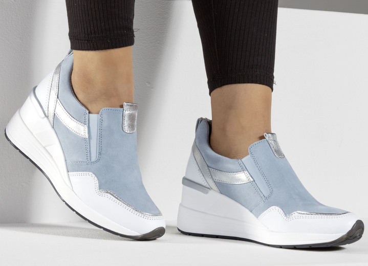 Slipper & Schnürschuhe - ELENA EDEN Slipper mit herausnehmbarem Fußbett Ansicht 3 Slipper & Schnürschuhe - ELENA EDEN Slipper mit herausnehmbarem Fußbett, in Größe 036 bis 042, in Farbe HELLBLAU Ansicht 3