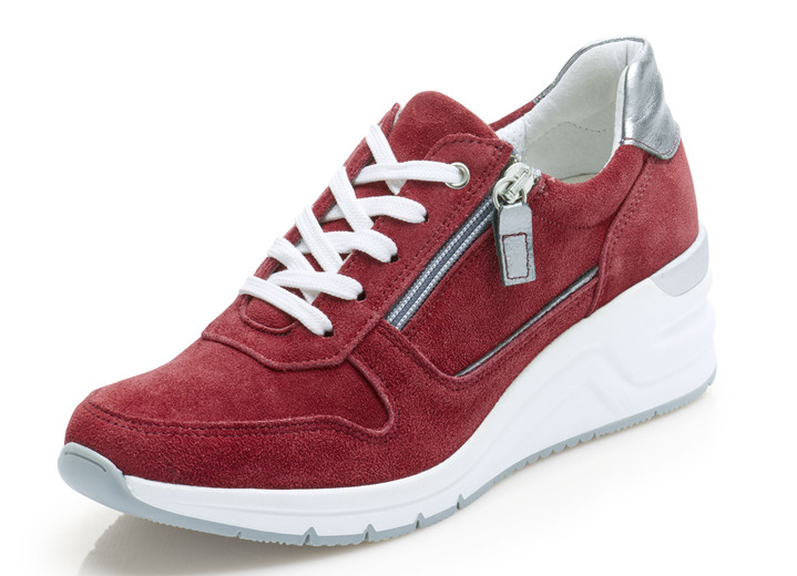 - Toosoft Schnürschuh mit altsilberfarbenen Besätzen, in Größe 037 bis 042, in Farbe RUBINROT Ansicht 1