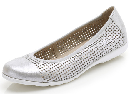 Caprice Ballerina aus weichem Metallicleder