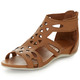 Sandaletten & Pantoletten - Andrea Conti, modische Damen-Sandalen, aus Leder, in Größe 036 bis 041, in Farbe SILBER – Farbe COGNAC – Ansicht 1