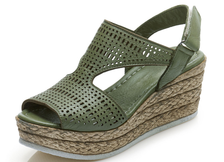 Sandaletten & Pantoletten - Andrea Conti Sandalette aus Nappaleder, in Größe 036 bis 042, in Farbe KHAKI Ansicht 1