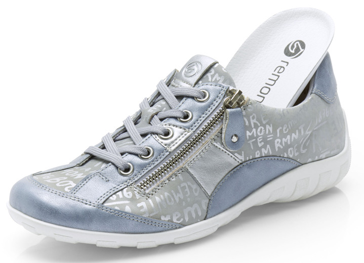 Remonte - Remonte Sneaker mit bedruckten Besätzen Ansicht 2 Remonte - Remonte Sneaker mit bedruckten Besätzen, in Größe 036 bis 043, in Farbe HELLBLAU-SILBER Ansicht 2
