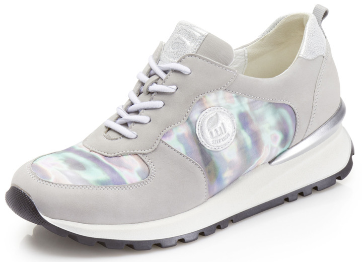 - Waldläufer Sneaker mit bedrucktem Textilmaterial, in Größe 3 1/2 bis 8, in Farbe GRAU-BUNT Ansicht 1