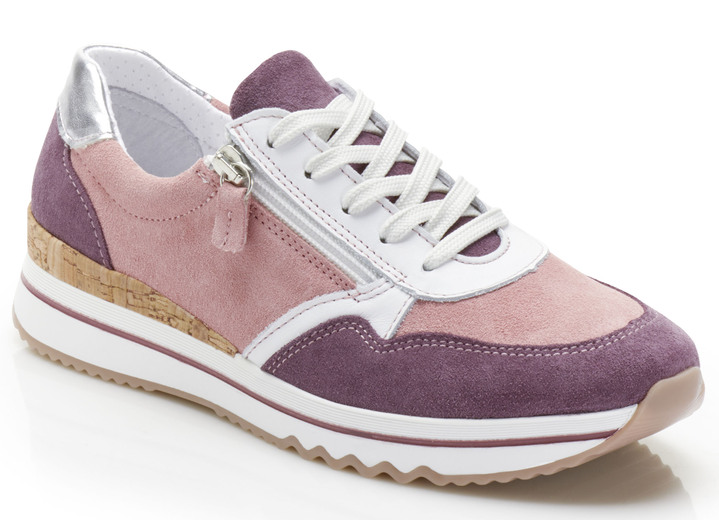 Slipper & Schnürschuhe - Sneaker mit weißen Besätzen , in Größe 037 bis 042, in Farbe AUBERGINE-ROSA Ansicht 1