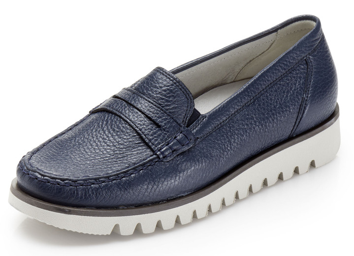 - Waldläufer Slipper mit seitlichen Gummizügen, in Größe 3 1/2 bis 8, in Farbe MARINE Ansicht 1