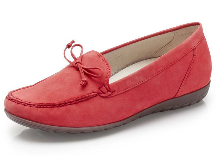 - Waldläufer Slipper mit Zierschleife, in Größe 3 1/2 bis 8, in Farbe HELLROT Ansicht 1