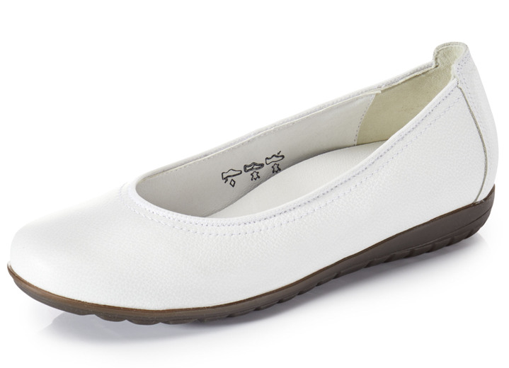 - Waldläufer Ballerina mit Rundum-Gummizug, in Größe 3 1/2 bis 8, in Farbe WEISS Ansicht 1