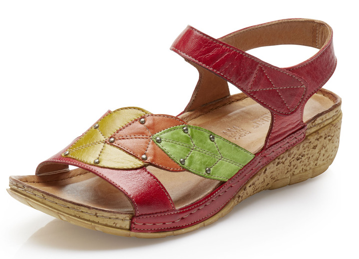Sandaletten & Pantoletten - Gemini Sandale mit Ziernieten, in Größe 036 bis 042, in Farbe ROT-BUNT Ansicht 1