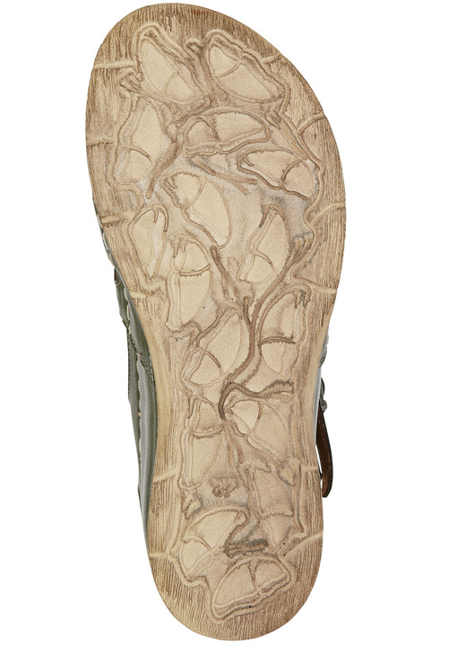 Sandaletten & Pantoletten - Gemini, klassische Damen-Sandalen, Weite G, mit Gummizug, in Größe 036 bis 042, in Farbe KHAKI-BUNT Ansicht 3