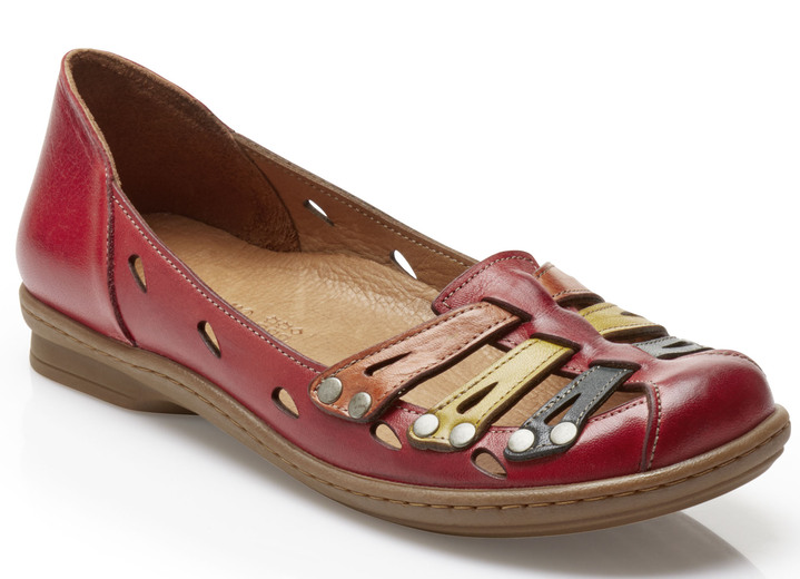 - Gemini Ballerina mit luftigen Durchbrüchen, in Größe 036 bis 042, in Farbe ROT-BUNT Ansicht 1
