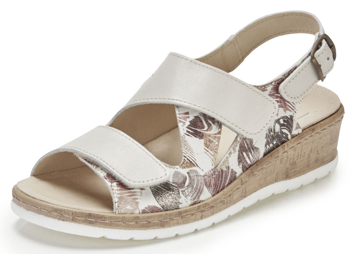 - Sandale mit zartem Schimmer, in Größe 036 bis 043, in Farbe HELLBEIGE-BRAUN Ansicht 1