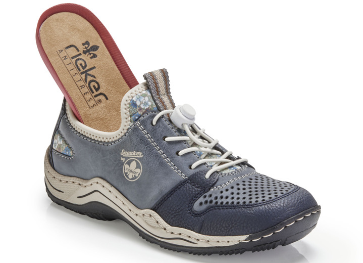 Slipper & Schnürschuhe - Rieker, sportliche Damen-Sneaker, mit herausnehmbarem Fußbett, in Größe 036 bis 042, in Farbe JEANS-BEIGE Ansicht 2