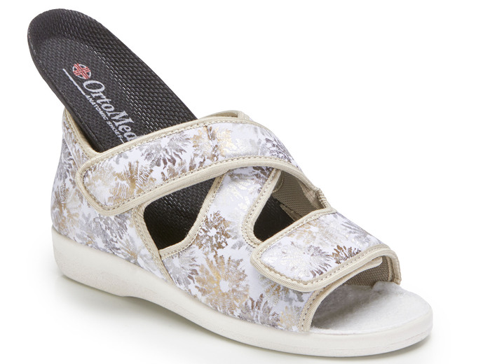 Sandaletten & Pantoletten - Sandale mit glänzendem Druck, in Größe 036 bis 042, in Farbe ECRU Ansicht 2