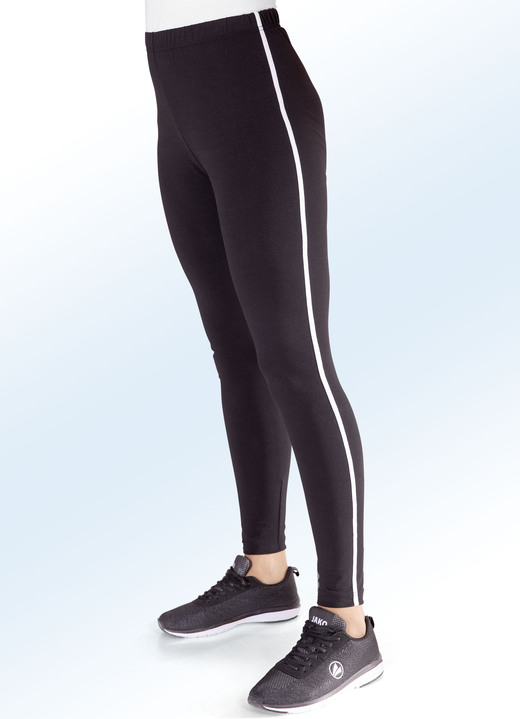- Leggings von „Delena“ in 3 Farben, in Größe 036 bis 052, in Farbe SCHWARZ-WEISS