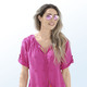 Bade- & Strandmode - Kleid mit Lochstickerei, aus reiner Baumwolle – Farbe FUCHSIA – Ansicht 2 Bade- & Strandmode - Kleid mit Lochstickerei, aus reiner Baumwolle, in Größe 036 bis 052, in Farbe FUCHSIA – Farbe FUCHSIA – Ansicht 2