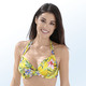 Bikinis - Bikini mit Bügel, Höschen seitlich raffbar – Farbe GELB-BUNT – Ansicht 1 Bikinis - Bikini mit Bügel, Höschen seitlich raffbar, in Größe 036 bis 048, in Cup D, in Farbe GELB-BUNT – Farbe GELB-BUNT – Ansicht 1