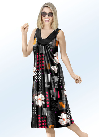 Klaus Modelle Kleid mit Inkjet-Druckdessin. ärmellos