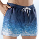 Badeshorts - Badeshorts, Gesäßtasche mit Klettverschluss, Microfaser, in Größe 004 bis 012, in Farbe INDIGO-TÜRKIS-WEISS – Farbe INDIGO-TÜRKIS-WEISS – Ansicht 1