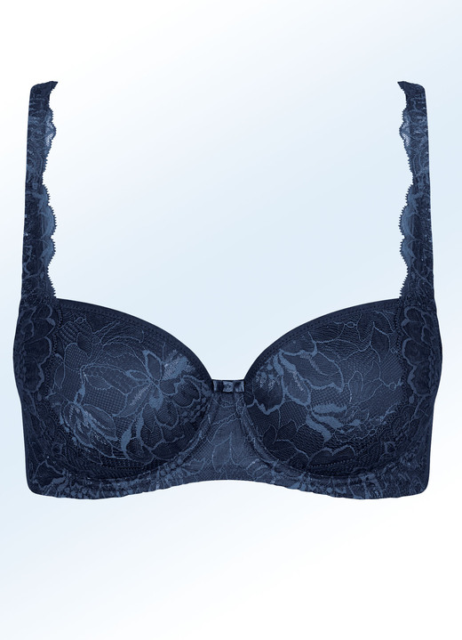- Triumph-Amourette Charm-Bügel-BH mit Elastkspitze, in Größe 080 bis 095, in Cup B, in Farbe MARINE Ansicht 3