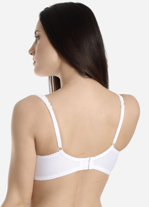 Soft-BH - Zweierpack Sassa BH mit Elastikspitze Ansicht 4 Soft-BH - Zweierpack Sassa BH mit Elastikspitze, in Größe 080 bis 110, in Cup B, in Farbe 1X SEKT, 1X WEISS Ansicht 4