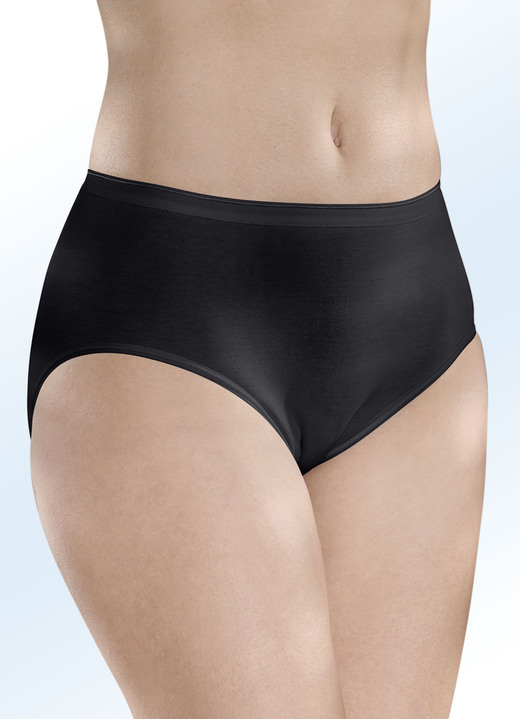 - Viererpack Pompadour Slips mit elastischen Abschlüssen, in Größe 042 bis 050, in Farbe SCHWARZ Ansicht 1
