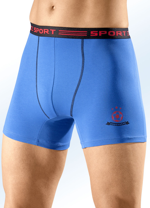 Pants & Boxershorts - Dreierpack Pants mit Druckmotiv, in Größe 005 bis 011, in Farbe 2X ROYALBLAU, 1X SCHWARZ