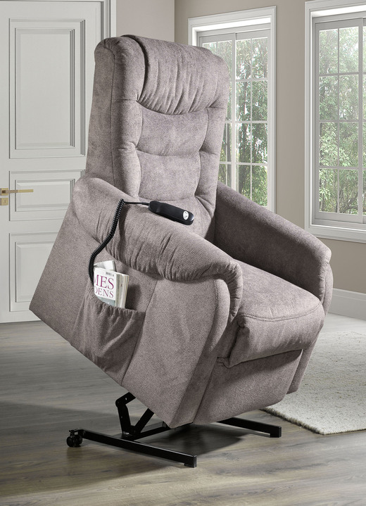 TV-Sessel / Relax-Sessel - TV-Sessel mit Rollen und Federkern, in Farbe HELLBRAUN, in Ausführung manuell verstellbar Ansicht 2