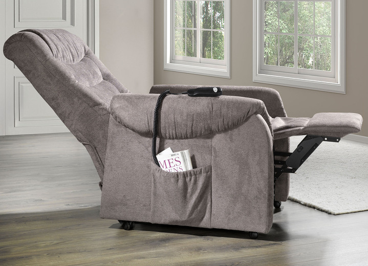 TV-Sessel / Relax-Sessel - TV-Sessel mit Rollen und Federkern, in Farbe HELLBRAUN, in Ausführung manuell verstellbar Ansicht 3