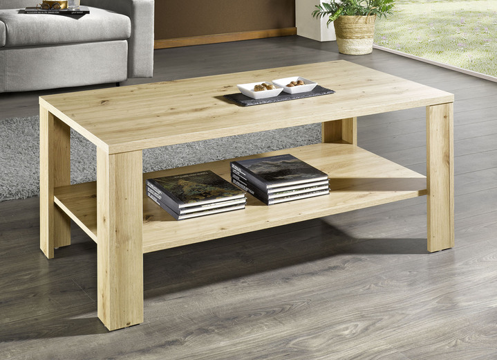 Couchtische - Couchtisch mit großer Ablagefläche, in Farbe WILDEICHE, in Ausführung rechteckig Ansicht 2