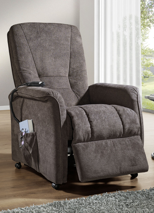 TV-Sessel / Relax-Sessel - Bequemer TV-Sessel auf stabilem Holzgrundgestell, in Farbe ROT, in Ausführung TV-Sessel, mechanisch Ansicht 5