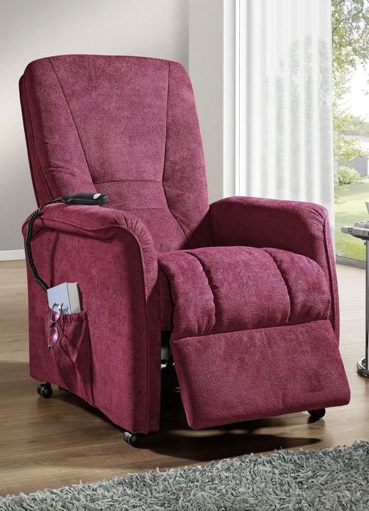 TV-Sessel / Relax-Sessel - Bequemer TV-Sessel auf stabilem Holzgrundgestell, in Farbe ROT, in Ausführung TV-Sessel, mechanisch Ansicht 11