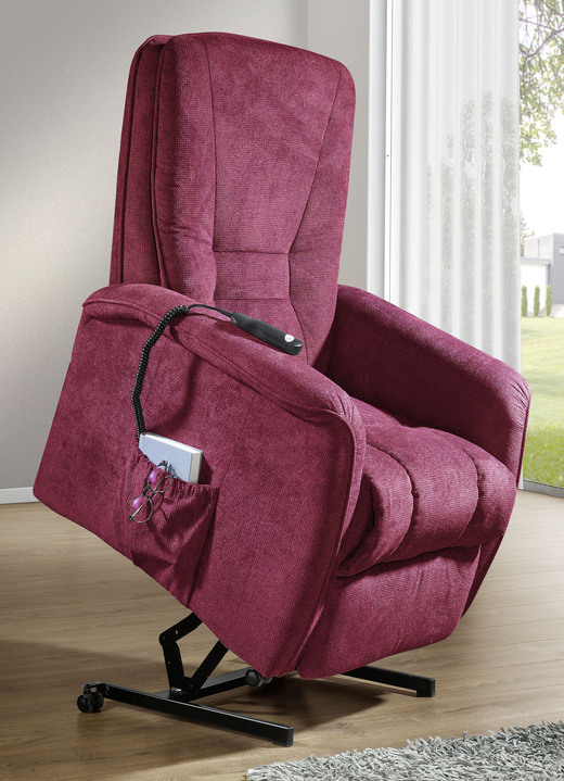 TV-Sessel / Relax-Sessel - Bequemer TV-Sessel auf stabilem Holzgrundgestell, in Farbe ROT, in Ausführung TV-Sessel, mechanisch Ansicht 13