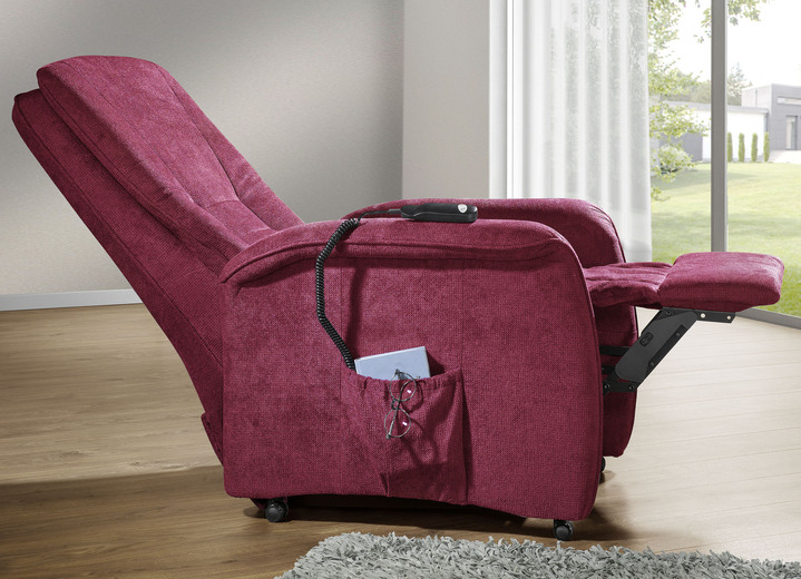 TV-Sessel / Relax-Sessel - Bequemer TV-Sessel auf stabilem Holzgrundgestell, in Farbe ROT, in Ausführung TV-Sessel, mechanisch Ansicht 12