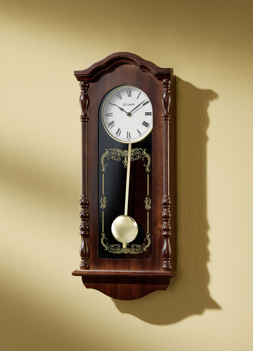 Uhren - Klassische Wanduhr mit Regulatorgehäuse, in Farbe NUSSBAUM Ansicht 1