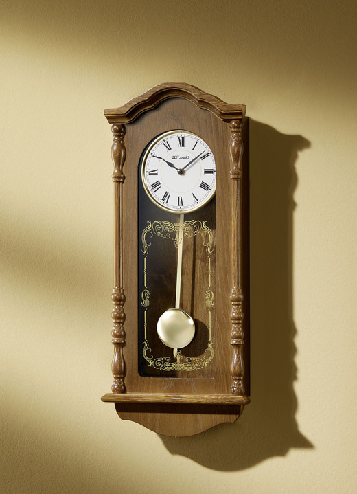 - Klassische Wanduhr mit Regulatorgehäuse, in Farbe EICHE