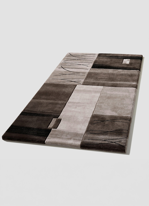 Modern - Brücken, Galerie und Teppiche mit handgeführtem Konturenschnitt, in Größe 111 (Brücke, 60x110 cm) bis 288 (Teppich, 240x340 cm), in Farbe BRAUN Ansicht 2