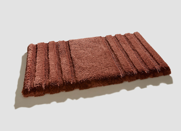 Badgarnituren - Flusenfreie Badgarnitur mit rutschhemmender Rückseite, in Größe 100 (Vorleger halbrund, 50/ 80 cm) bis 110 (Hänge-WC-Garnitur 2-teilig), in Farbe DUNKELBLAU Ansicht 4