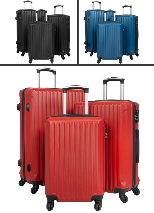 Reisegepäck - Koffer-Set 3-teilig, in Farbe ROT Ansicht 1