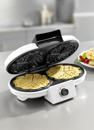 Doppel-Waffeleisen für 2 herzförmige Waffeln