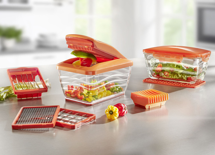- Nicer Dicer Chef S mit ultrascharfen Edelstahl-Klingen, in Farbe ORANGE, in Ausführung Nicer Dicer Chef S, 8-teilig Ansicht 1