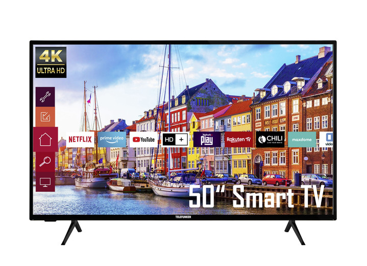 - Telefunken 4K-Ultra-HD-LED-Fernseher, in Farbe SCHWARZ